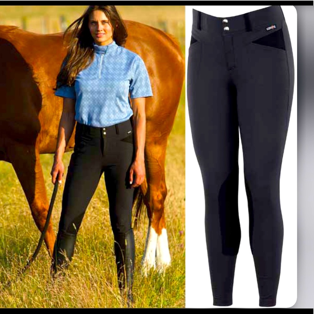Kerrits Crossover II Black Full Seat Breech Ladies Riding Pants M Equestrian